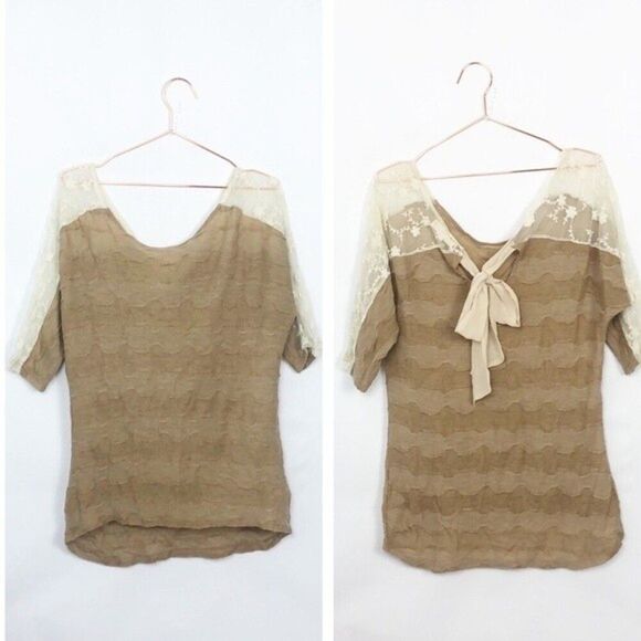Altar’d State Sheer Lace Shoulder Half Sleeve Top Fantastic Condition Large RM-B - Picture 1 of 7